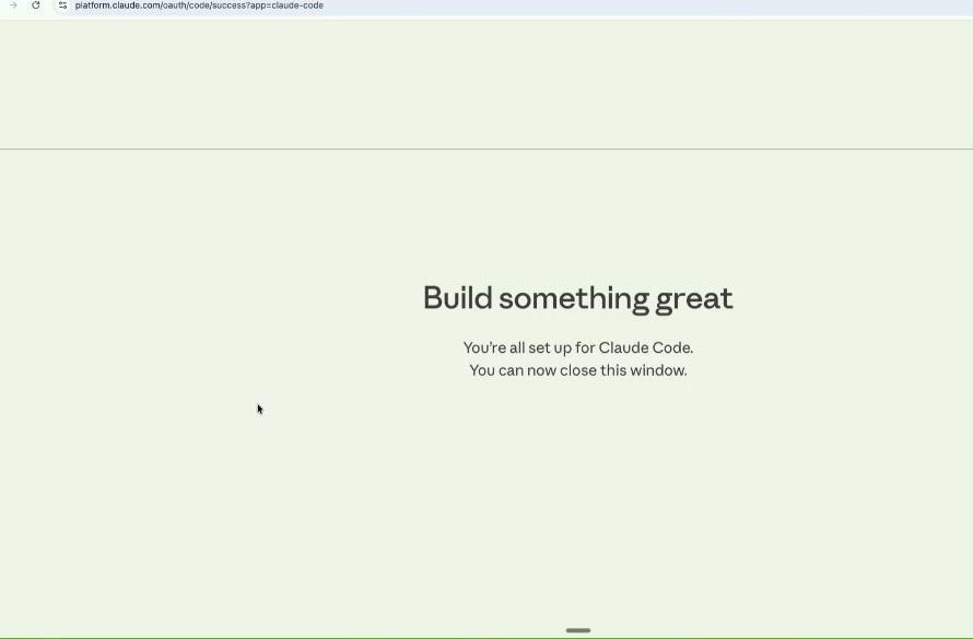 Claude Code authentication successful