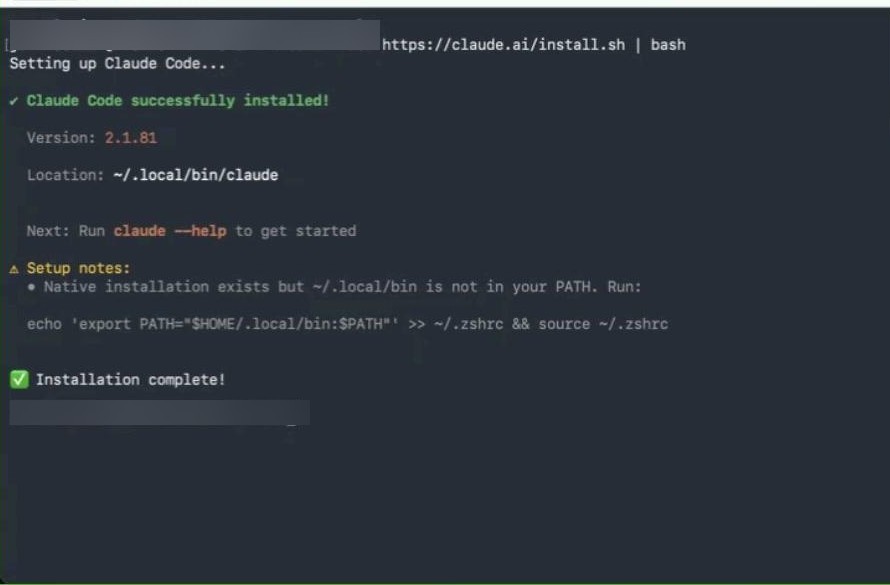 Claude Code successfully installed